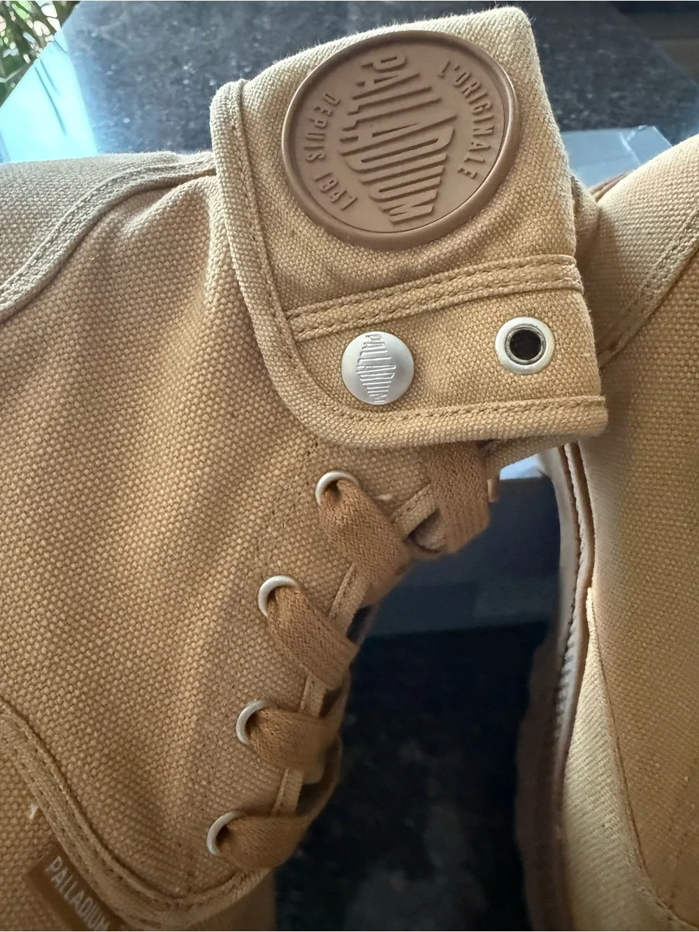 Palladium Men’s Tan Canvas High-Top Boots